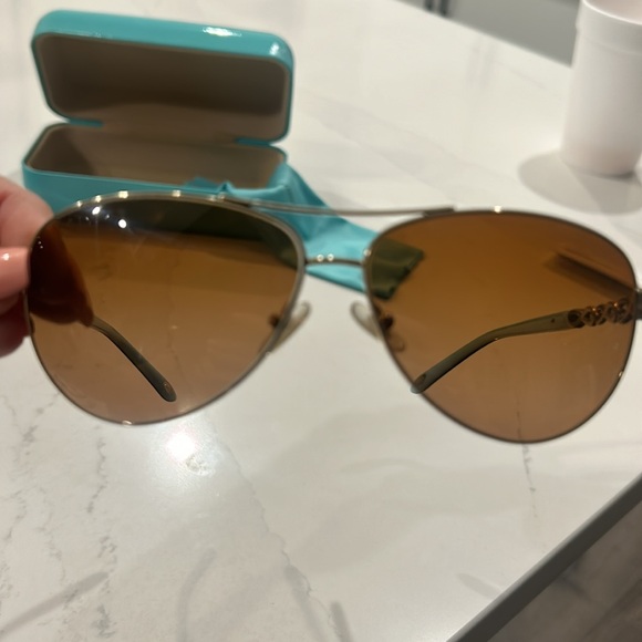 Tiffany Sunglasses-gold plated pilot style - Picture 2 of 6